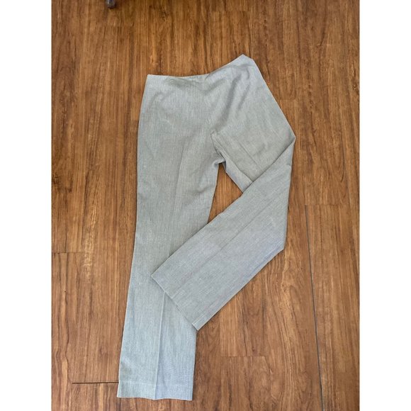 Akris Punto Gray Pinstripe High Rise Wide Leg Pants 8/ 32" X 30" Side Zip Belt - Picture 2 of 16